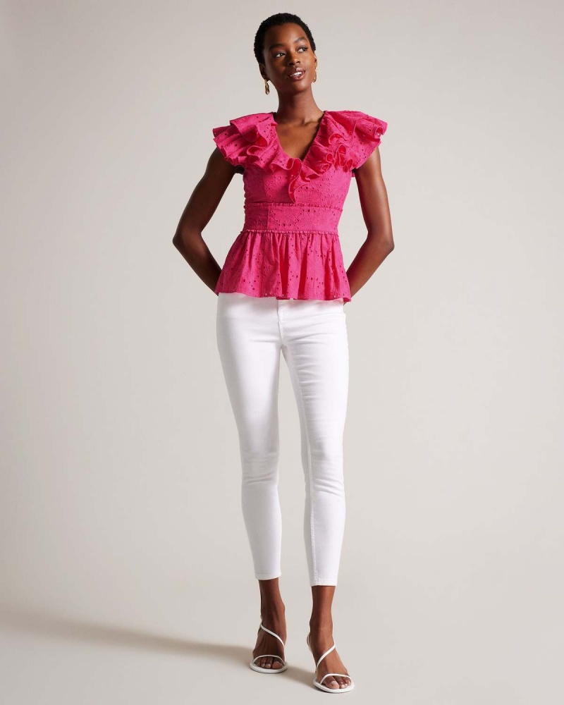 Ted Baker MAZIEH Broderie Top Brt-pink | 32XVWYMJF