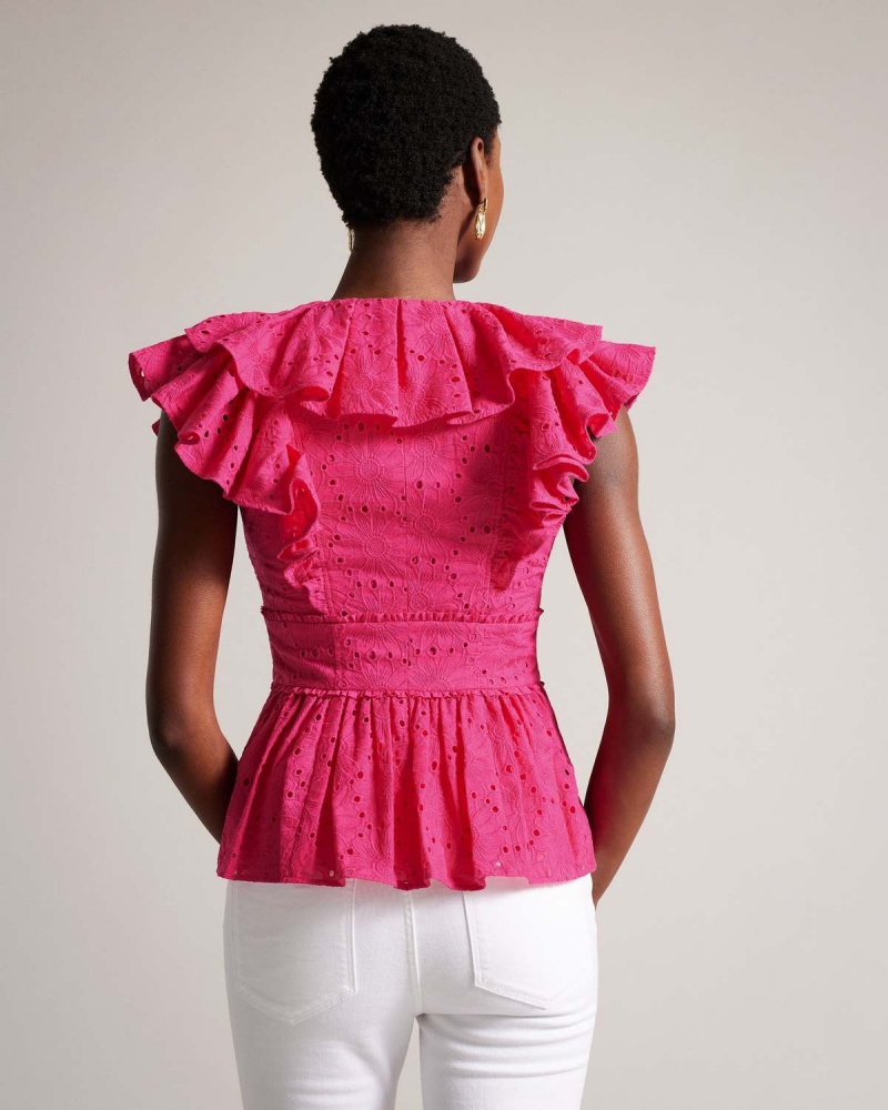 Ted Baker MAZIEH Broderie Top Brt-pink | 32XVWYMJF