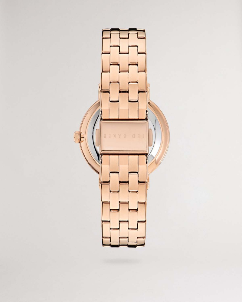 Ted Baker MIRIBEE BKPPH Printed Dial Bracelet Watch Rosegold | 92WLBDFMQ