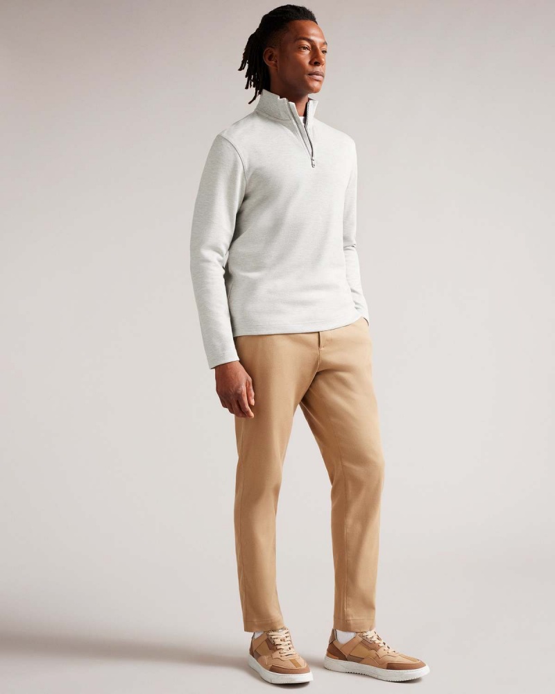 Ted Baker MORRIC LS Half Zip Szare | 84NYEXTFZ