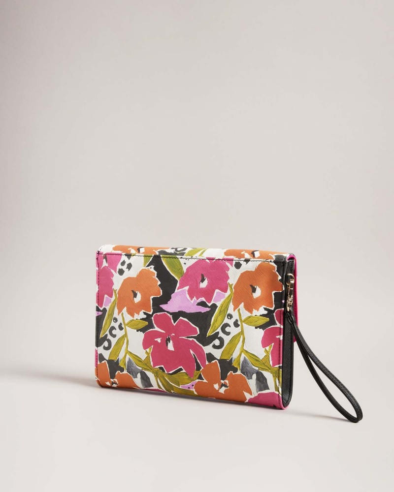 Ted Baker Magnoly Printed Magnolia Pouch Różowe | 25INWGPCX