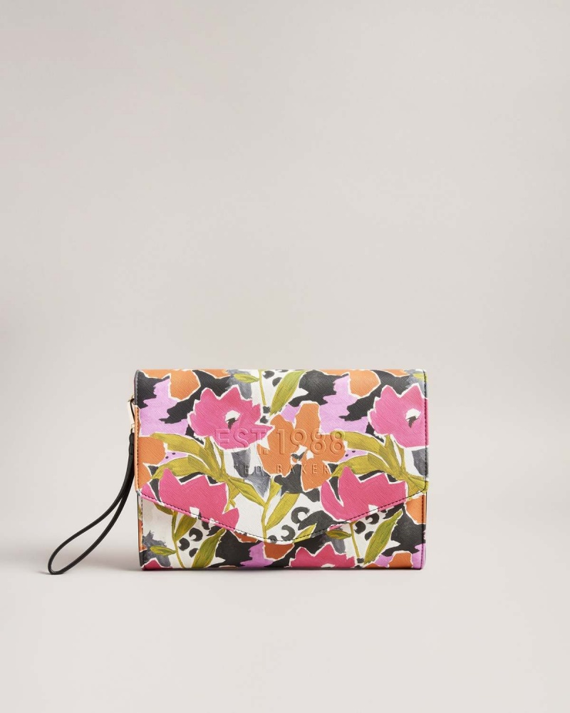 Ted Baker Magnoly Printed Magnolia Pouch Różowe | 25INWGPCX