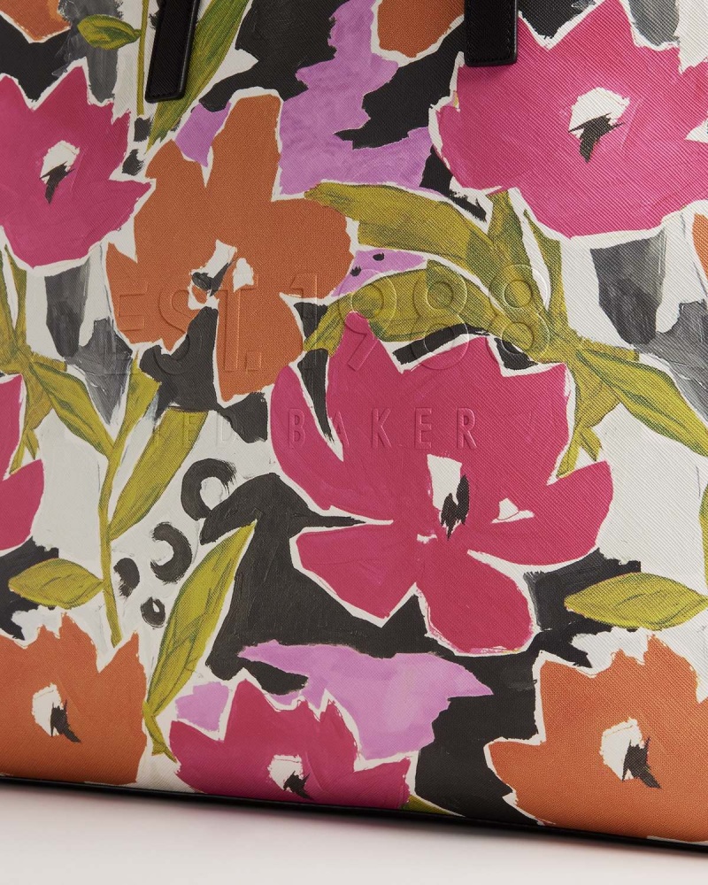 Ted Baker Malacon Printed Magnolia E/W Icon Bag Różowe | 80KXWESVQ