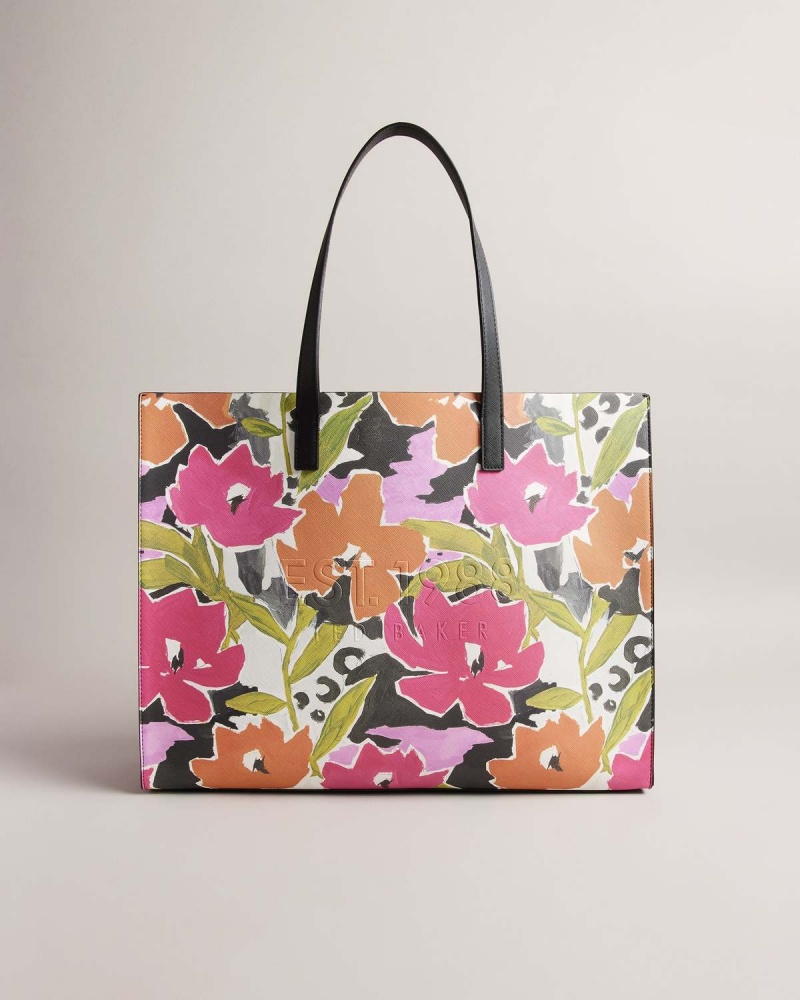 Ted Baker Malacon Printed Magnolia E/W Icon Bag Różowe | 80KXWESVQ