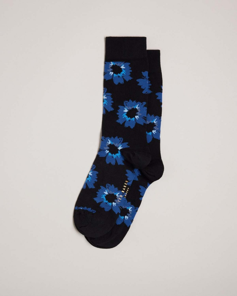 Ted Baker NEWFLOR Floral Pattern Sock Natural | 03LJKXBSG