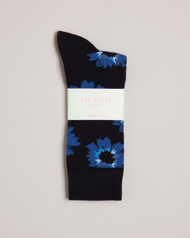 Ted Baker NEWFLOR Floral Pattern Sock Natural | 03LJKXBSG