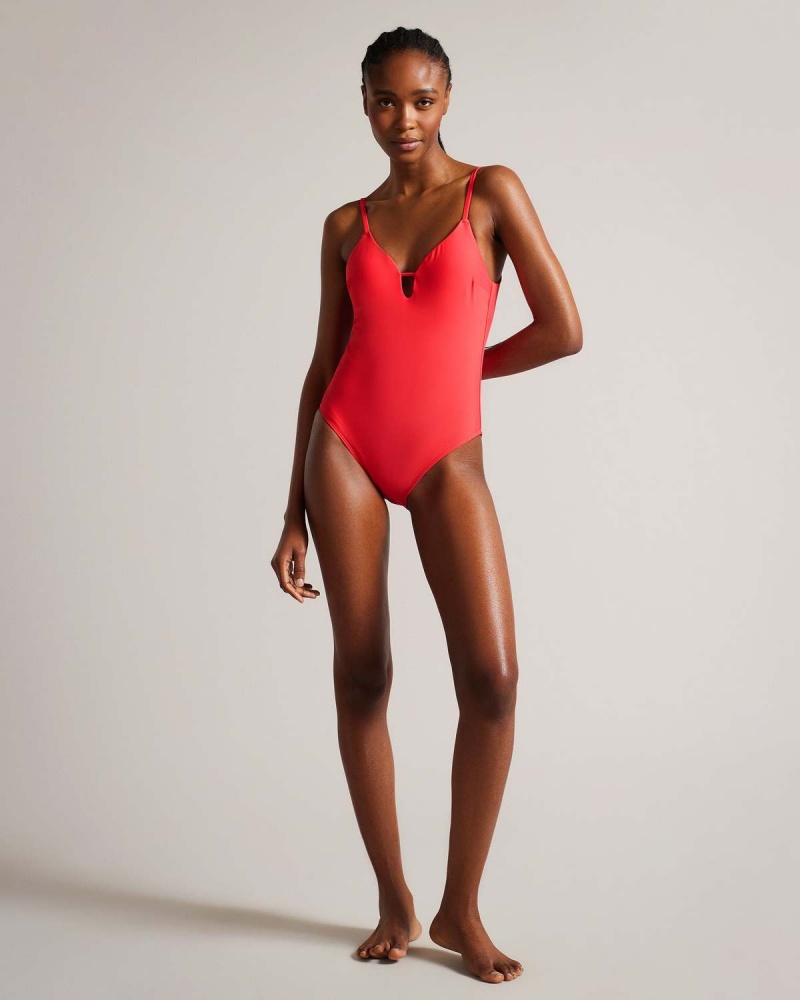 Ted Baker NEYOME Plunge Swimming Costume Koralowe | 98UIAPWRZ