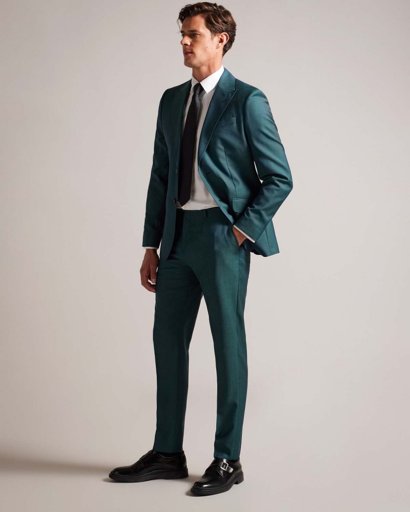 Ted Baker NORTHJ Wełna Tonic Suit Jacket Teal-blu | 56SVUMHBL