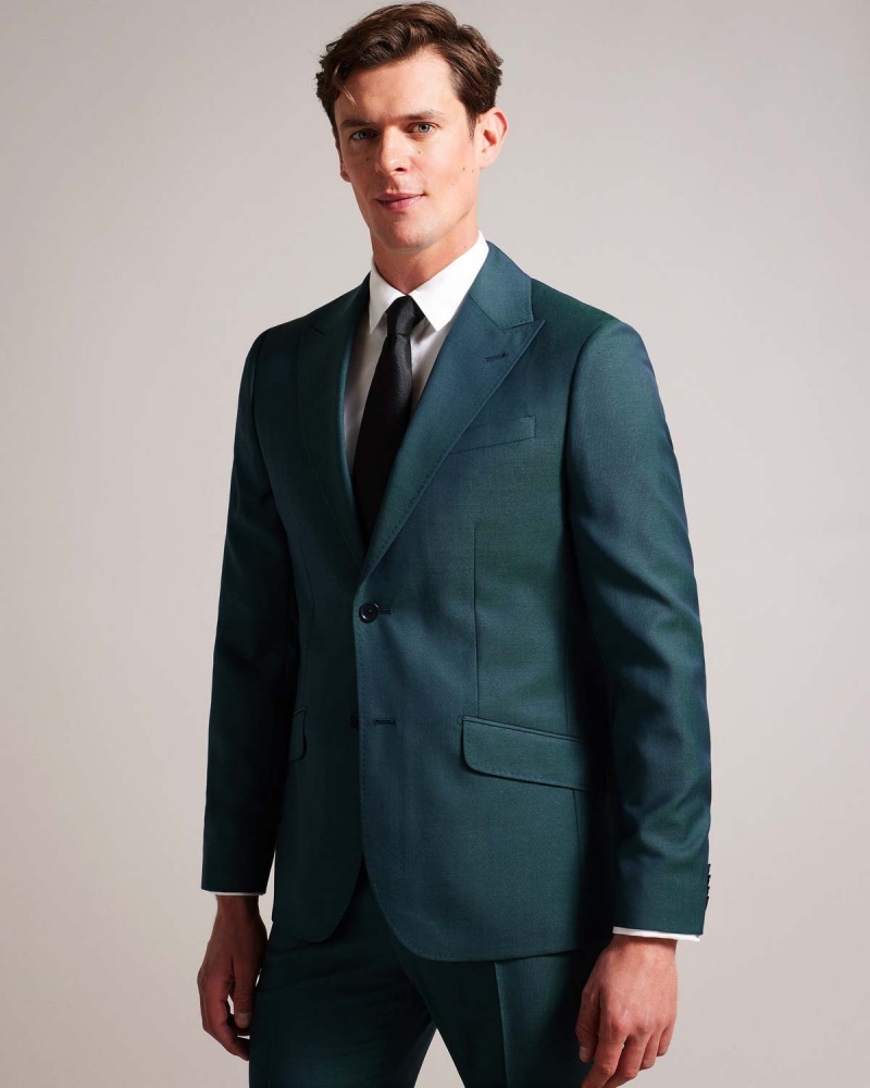 Ted Baker NORTHJ Wełna Tonic Suit Jacket Teal-blu | 56SVUMHBL