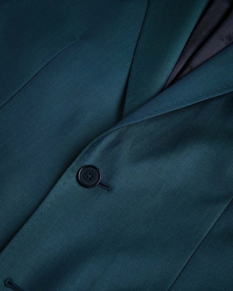 Ted Baker NORTHJ Wełna Tonic Suit Jacket Teal-blu | 60JLXCTMZ