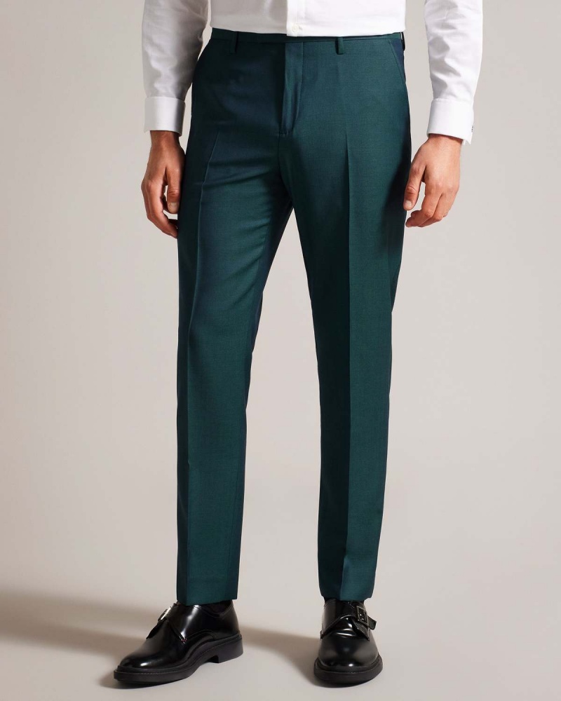 Ted Baker NORTHT Wełna Tonic Slim Suit Trouser Teal-blu | 61MQJZNXF