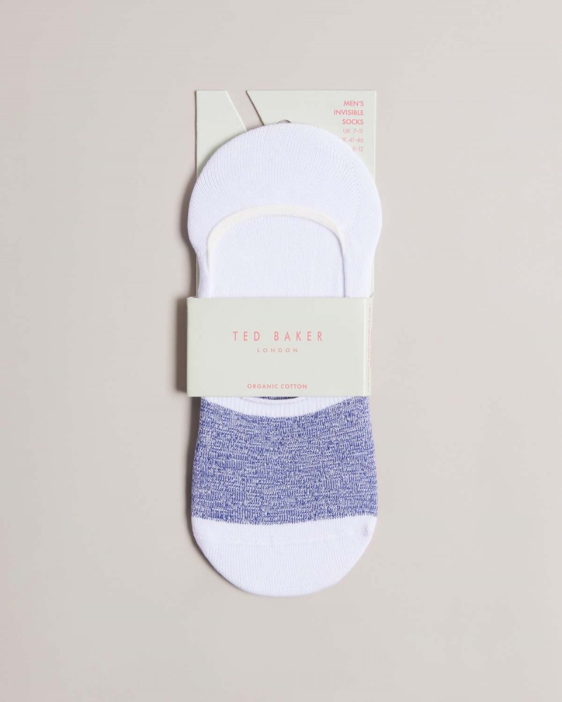 Ted Baker NOSOCK Invisible Sock Białe | 19OEHKNZR