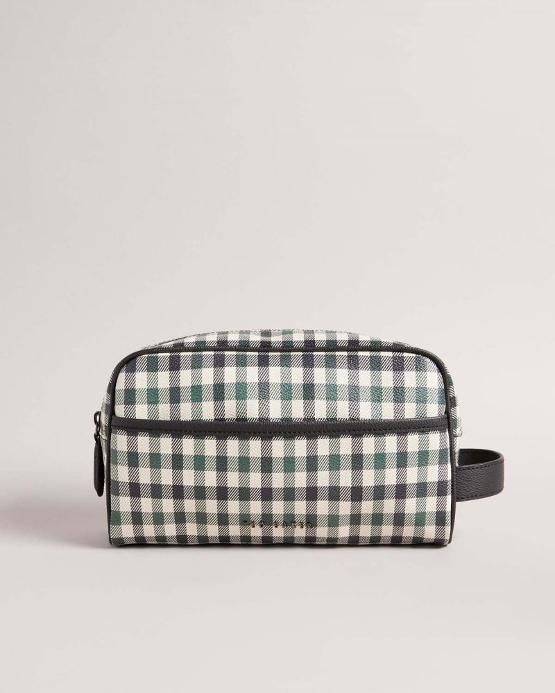 Ted Baker Nayrrn House Check Washbag Niebieskie | 61CDMEOJW