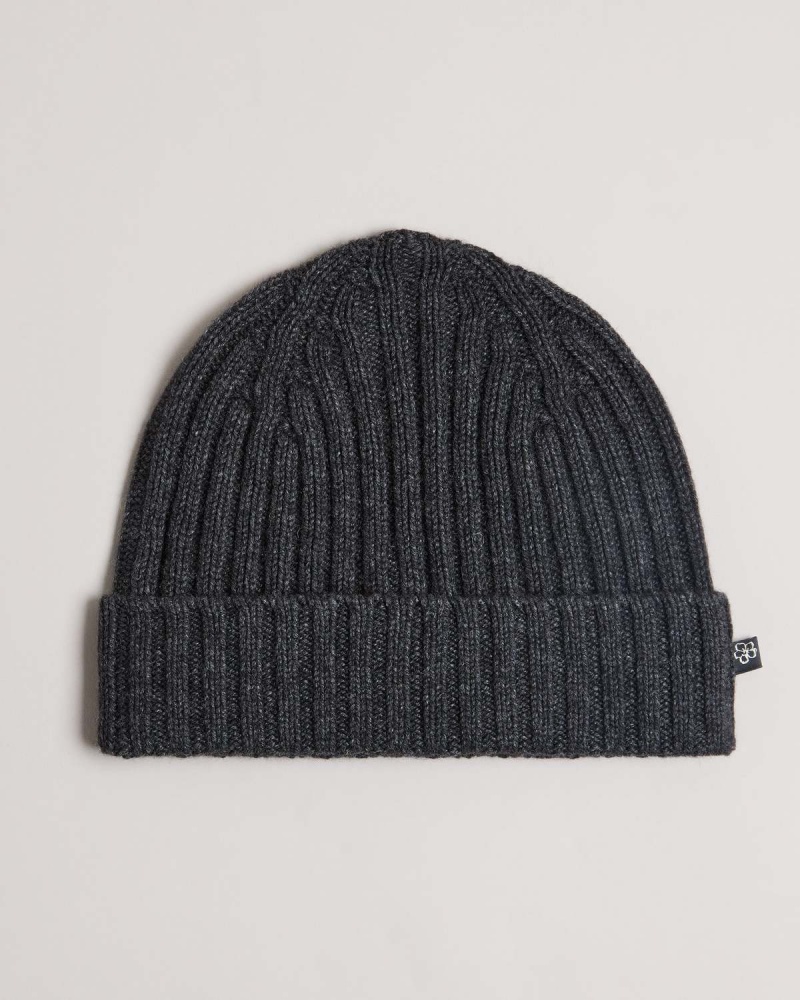 Ted Baker OAKLAND Rib Beanie Hat Szare | 20PRJWBAI