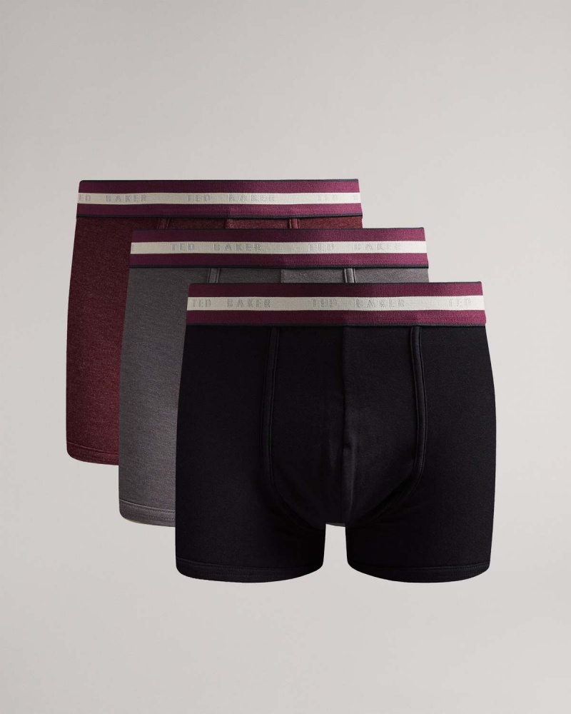 Ted Baker Oskaar 3 Pack Trunks Czerwone | 69LZAHJOQ