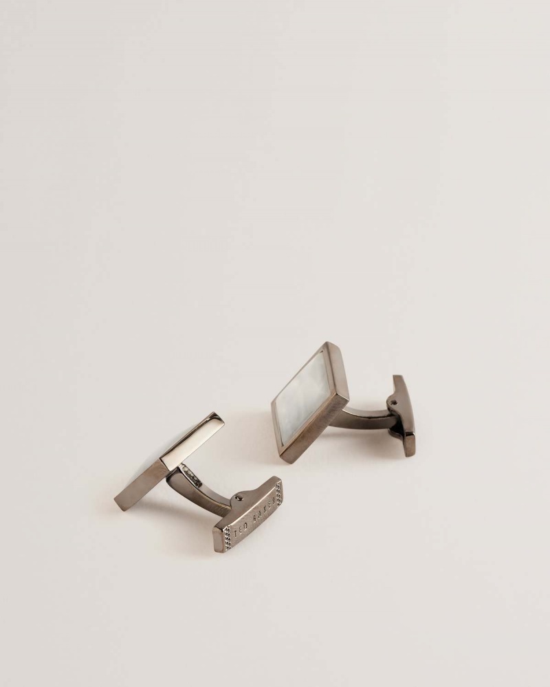 Ted Baker PERLIE Semi Precious Square Cufflinks Gunmet-col | 38QENDAHV