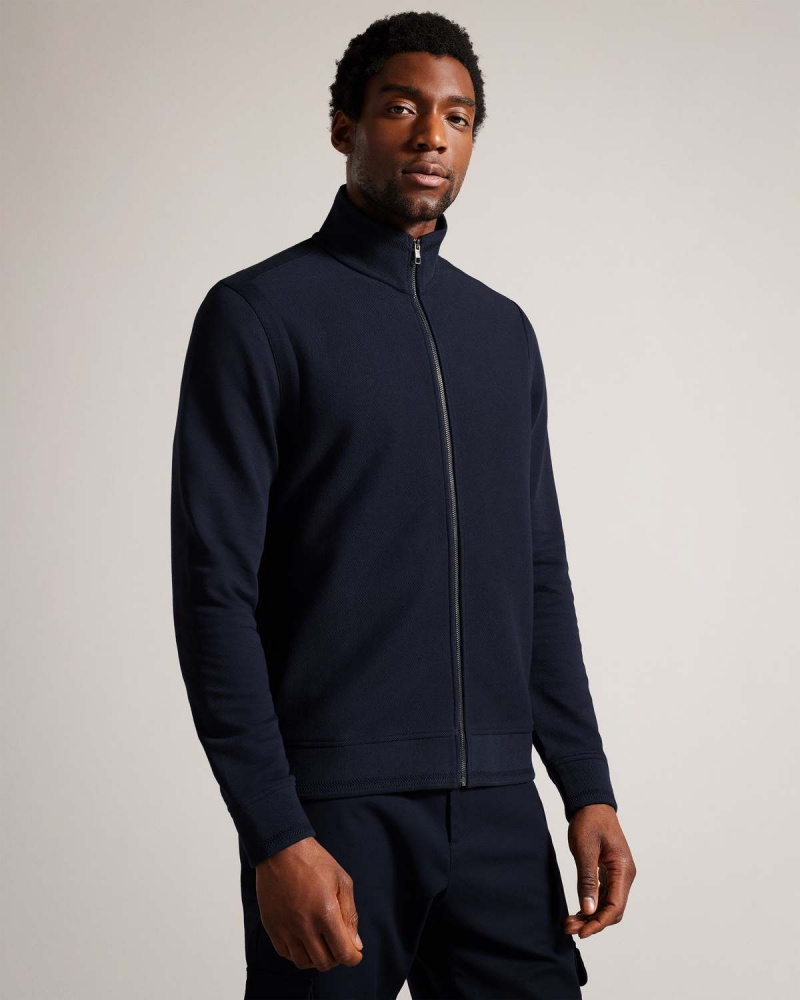 Ted Baker PHLOEM LS Regular Full Zip Granatowe | 94HIZJRSU