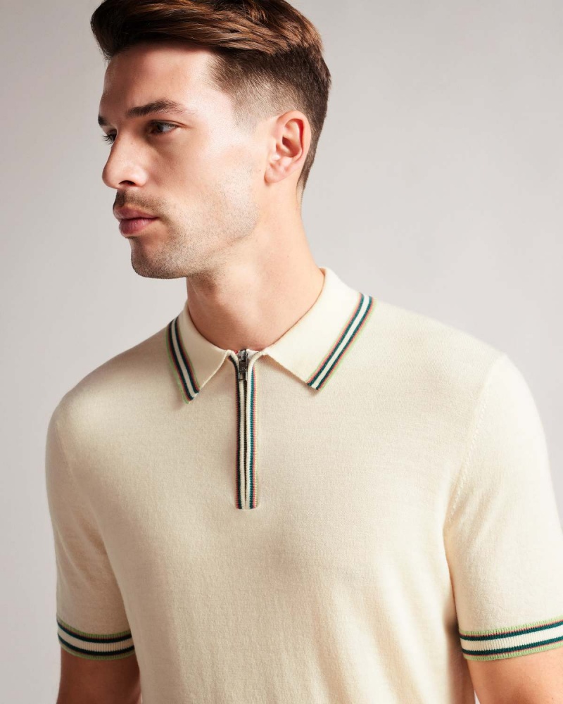 Ted Baker PIERROT SS Regular Polo Białe | 41VOMUQFL