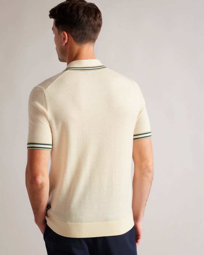 Ted Baker PIERROT SS Regular Polo Białe | 41VOMUQFL