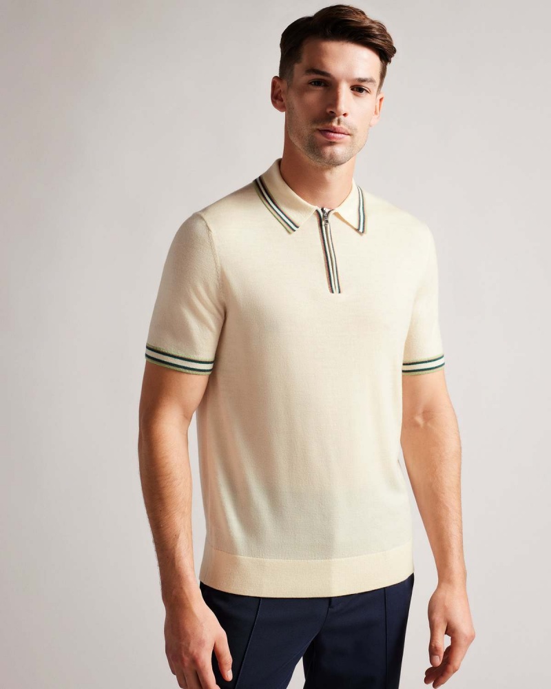 Ted Baker PIERROT SS Regular Polo Białe | 41VOMUQFL