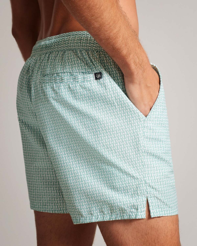 Ted Baker Popov Geometric Swimshort Zielone | 03CPTMSIZ