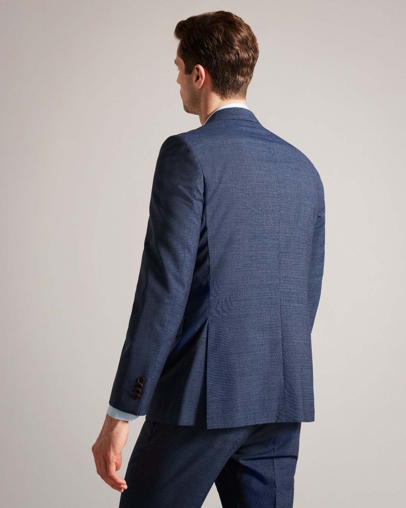 Ted Baker RAITHJ Navy Tweedy Suit Jacket Granatowe | 26NYXZJSI