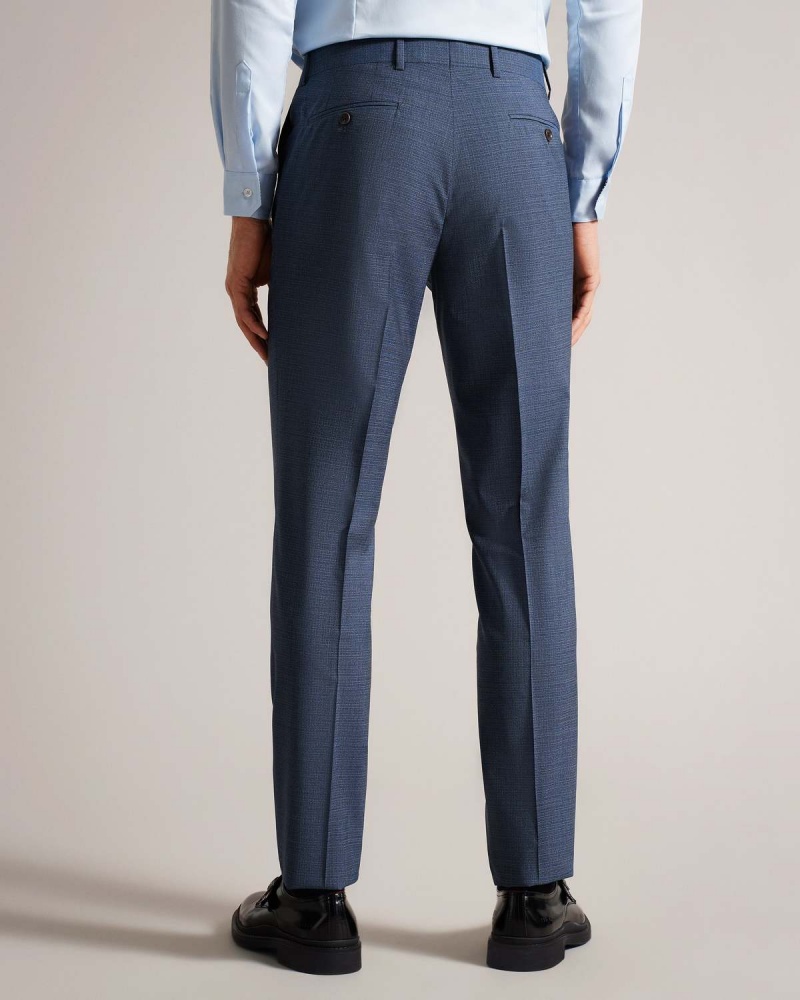 Ted Baker RAITHT Navy Tweedy Suit Trousers Granatowe | 50KXGYMAC