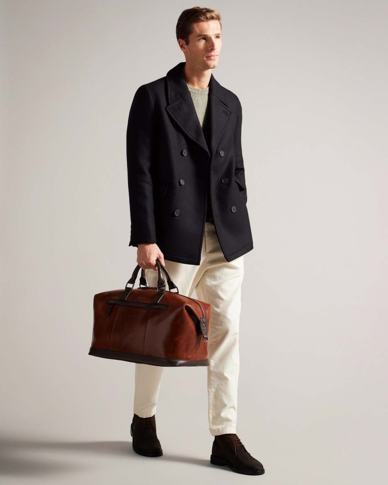 Ted Baker RAYGON Skórzane Webbing Wax Skórzane Mix Holdall Tan | 47PNYOGMZ