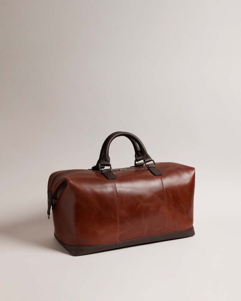 Ted Baker RAYGON Skórzane Webbing Wax Skórzane Mix Holdall Tan | 47PNYOGMZ