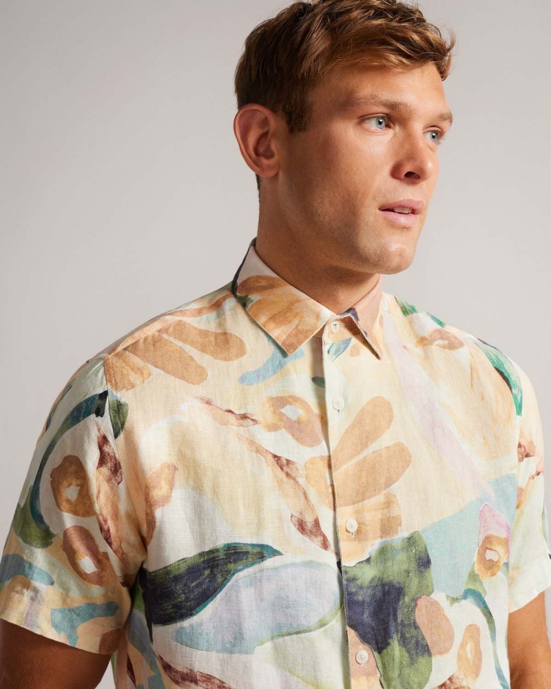 Ted Baker RENATO SS Floral Printed Shirt Multicol | 28NPQJRIW