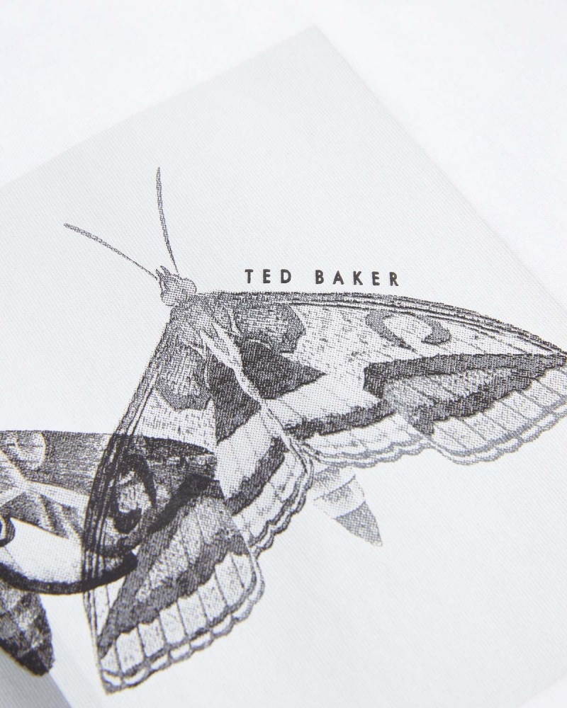 Ted Baker REWILD SS Regular Printed Tshirt Białe | 80JYZNIXE