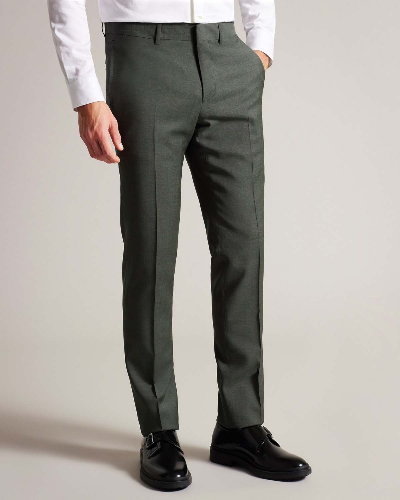 Ted Baker RICHANT Khaki Sharkskin Suit Trousers Khaki | 20LAHMGNZ