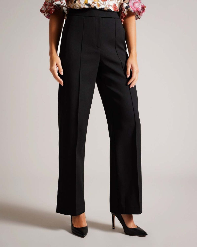 Ted Baker RIYANN Szerokie Leg Płaskie Front Trouser Czarne | 92PXQJGSI