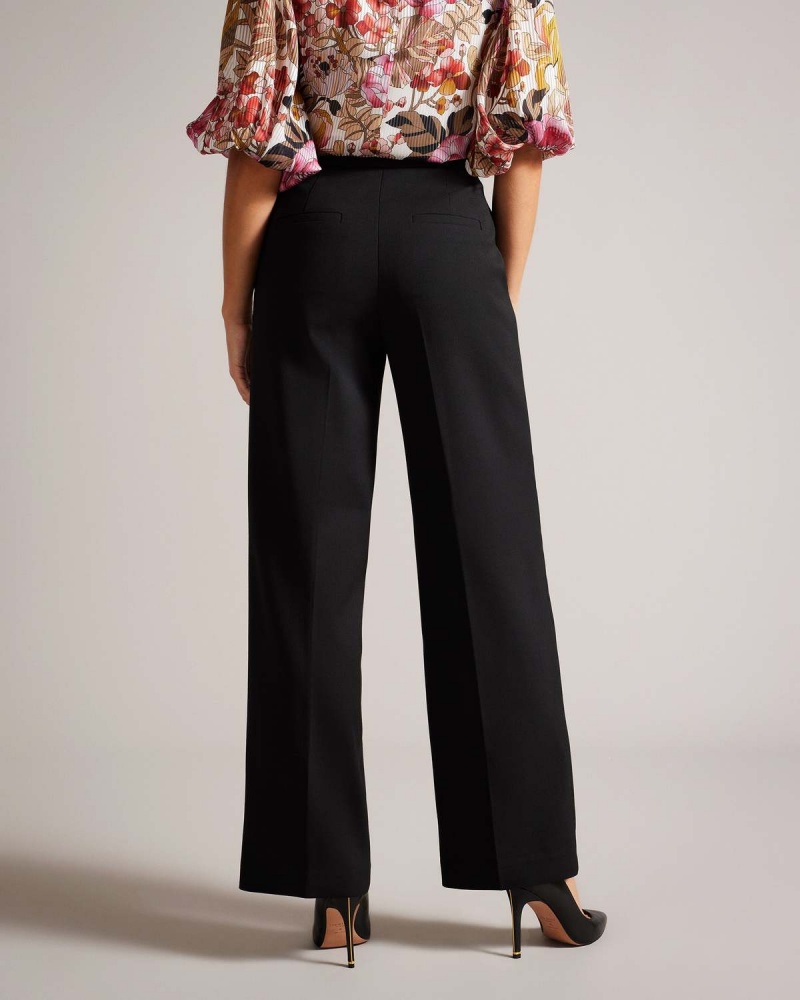 Ted Baker RIYANN Szerokie Leg Płaskie Front Trouser Czarne | 92PXQJGSI