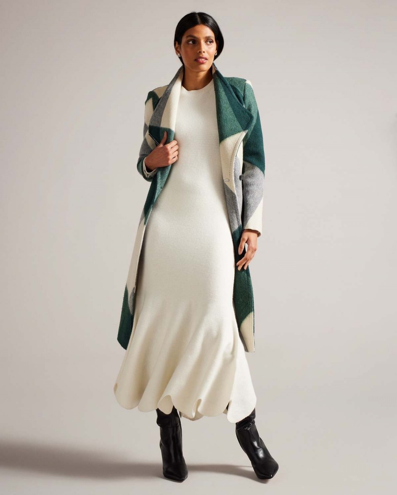 Ted Baker ROSETEI Midi Wrap Coat Ivory | 76VIESJTM