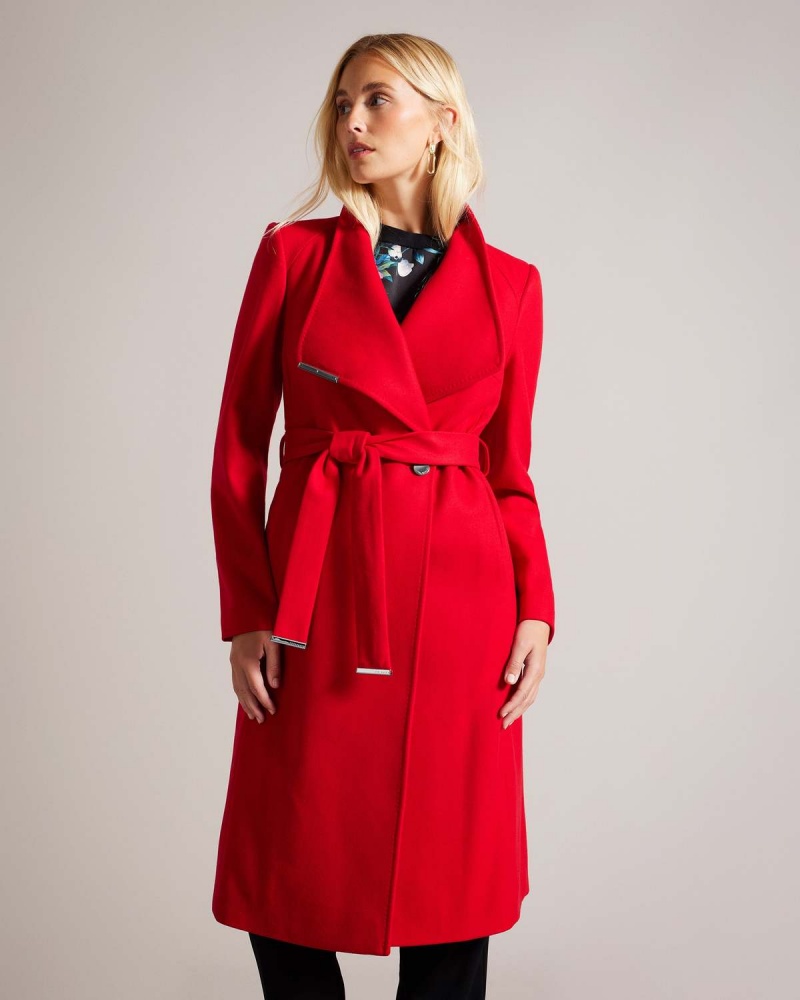 Ted Baker ROSE Mid Length Wełna Wrap Coat Niebieskie | 23FPYQKRU