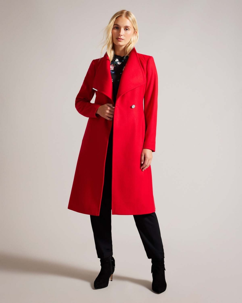 Ted Baker ROSE Mid Length Wełna Wrap Coat Niebieskie | 23FPYQKRU