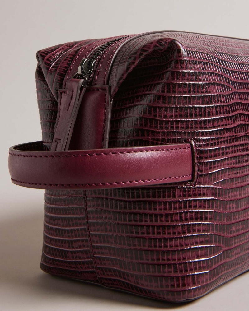 Ted Baker ROYEN Skórzane Wash Bag Oxblood | 86BDQUCIE