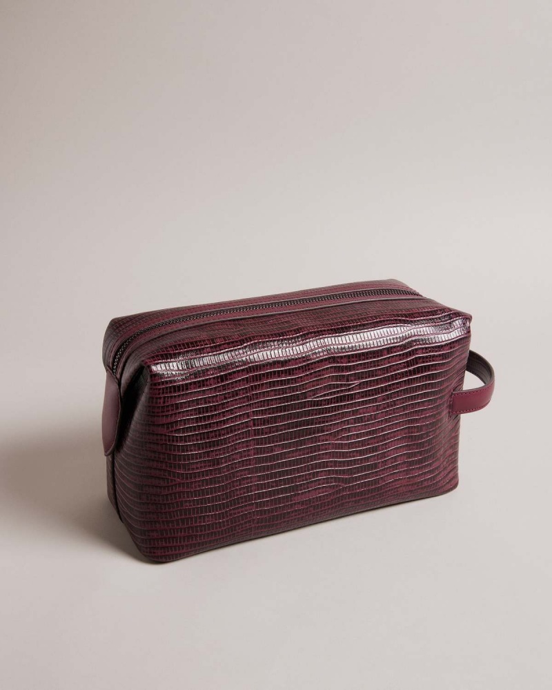 Ted Baker ROYEN Skórzane Wash Bag Oxblood | 86BDQUCIE