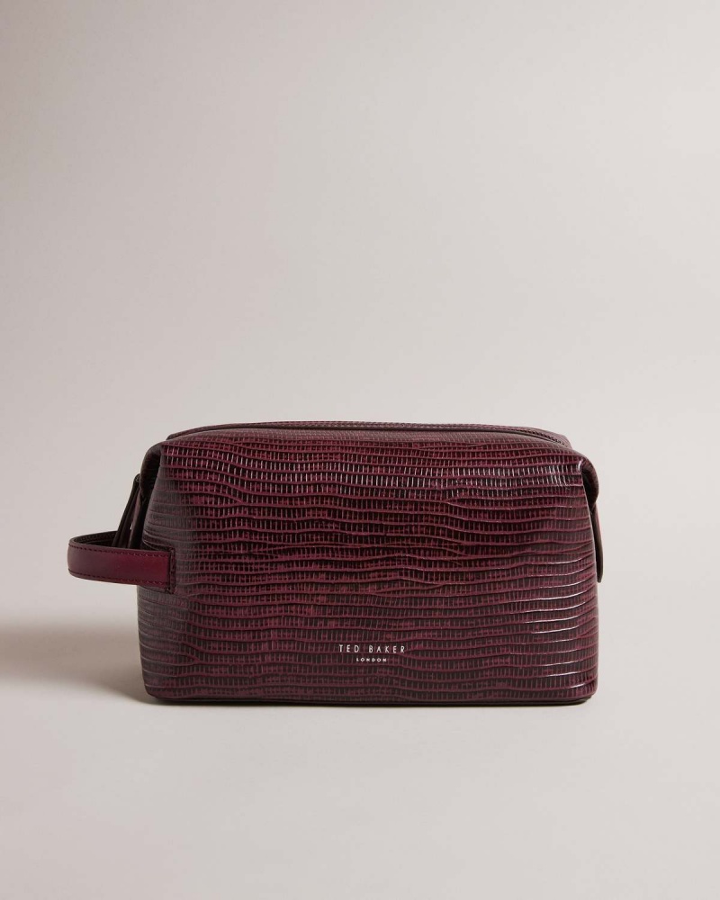 Ted Baker ROYEN Skórzane Wash Bag Oxblood | 86BDQUCIE