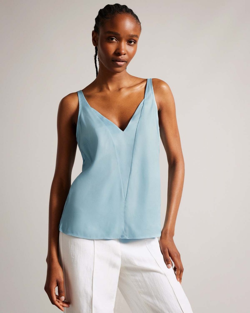 Ted Baker RUBIEZ Double Layer Effect Cami Sky-blue | 98KEJVWON