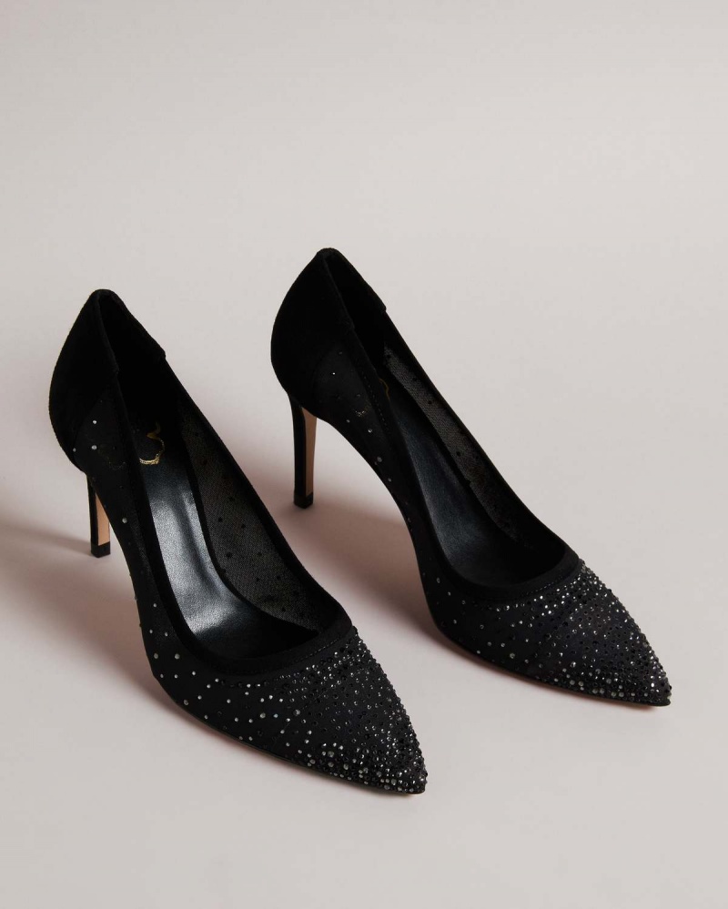 Ted Baker RYALAY 105mm Diamante Court Shoe Czarne | 62UGWHMJC