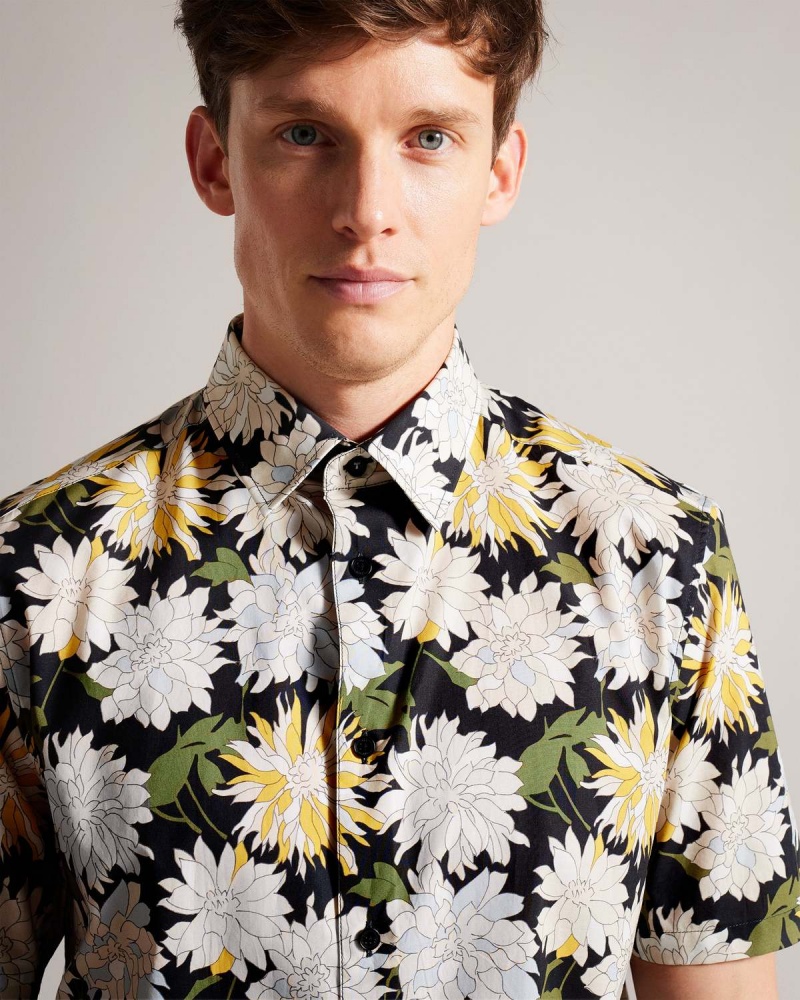 Ted Baker SALLINS SS Regular Magnolia Shirt Multicol | 67JGWCDQI