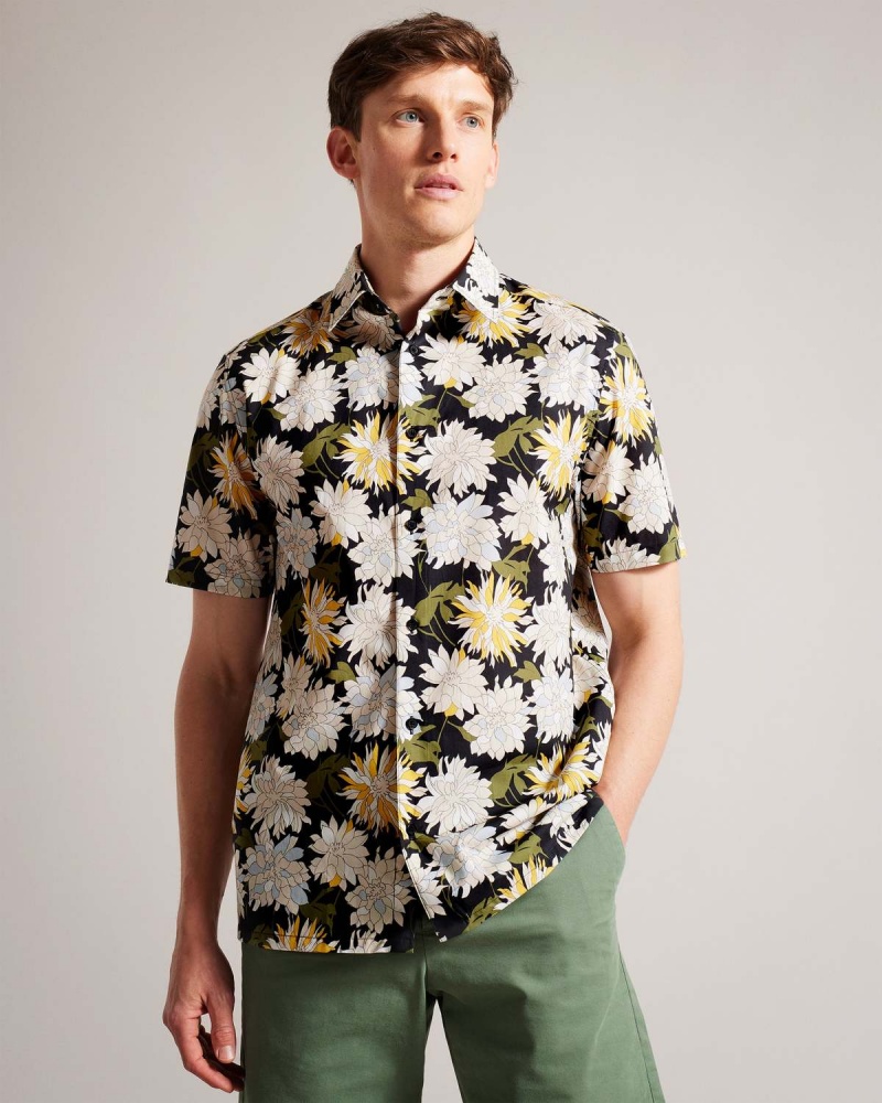 Ted Baker SALLINS SS Regular Magnolia Shirt Multicol | 67JGWCDQI