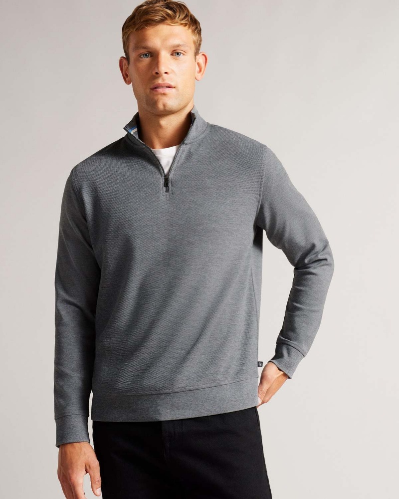 Ted Baker SANOT LS Funnel Neck Layering Szare | 69TNQFHOW