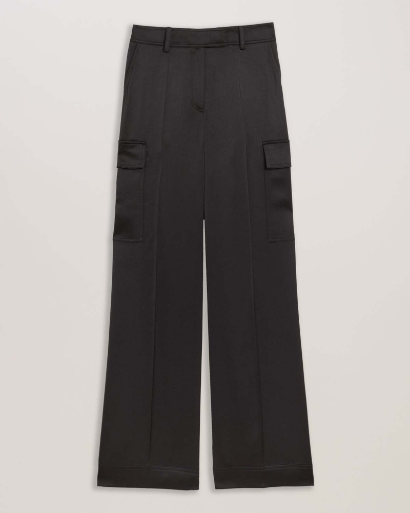 Ted Baker SIMETA Szerokie Leg Cargo Trouser Czarne | 74FBEYLTZ