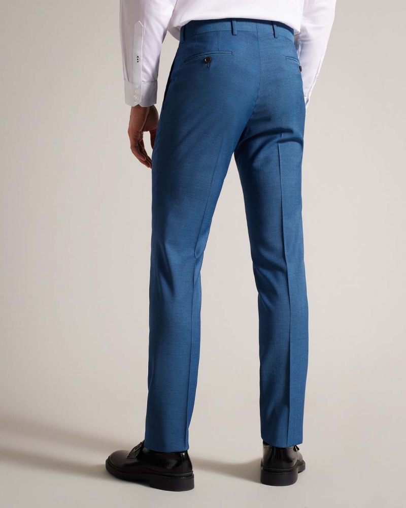 Ted Baker SIOUXT Navy Sharkskin Trousers Granatowe | 29ALMJWCV