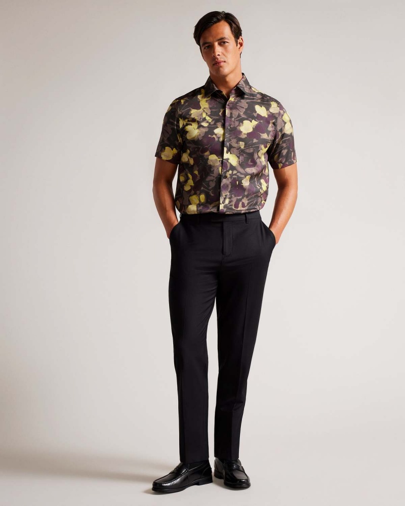 Ted Baker SLESHO SS Watercolour Print Shirt Multicol | 03ZLAMBVY