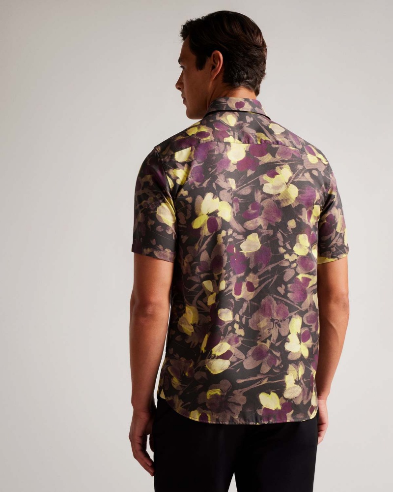 Ted Baker SLESHO SS Watercolour Print Shirt Multicol | 03ZLAMBVY