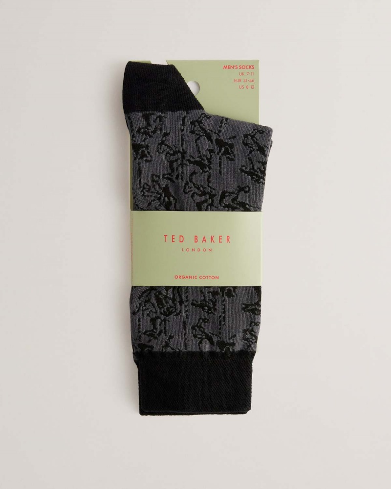 Ted Baker SOKKELV Horse Pattern Sock Czarne | 26SCVTPHZ